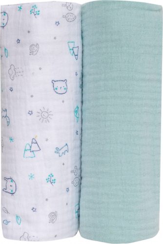 Bubaba muslin pelenka 70x70 cm (2 db)- Menta
